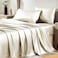 CozyLux Satin Sheets Full Size Sheets Silky Soft Bedding Similar to Silk 4 Piece Sheet Set for Hair and Skin Deep Pocket with AllAround Elastic Home Decor for Bedroom Beige