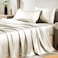 CozyLux Satin Sheets Full Size Sheets Silky Soft Bedding Similar to Silk 4 Piece Sheet Set for Hair and Skin Deep Pocket with AllAround Elastic Home Decor for Bedroom Beige