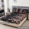 MAG 3pcs Black Floral Queen Bed SheetMicrofiber Flower Boho Fitted Sheets with 1 Fitted Sheet and 2 Pillowcases14 Inches Deep Black Queen
