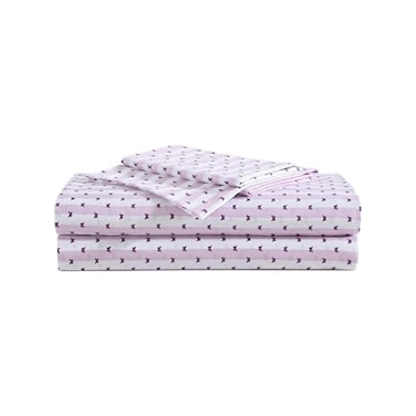 Betsey Johnson Queen Bed Sheets Soft Lightweight Bedding Fade Wrinkle Resistant Chic Room Essentials Butterfly Stripe Purple Queen