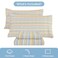 Mooreeke Striped King Bed Sheets Deep Pocket 4 Piece King Sheet Set Soft Microfiber Blue Yellow Pinstripe Bedding Sheets Pillowcases