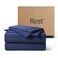 REST Evercool Cooling Sheet Set Queen Size Midnight Blue Breathable Bed Sheets for Hot Sleeper and Night Sweats with Pillowcases with Ionic SelfCleaning Silver Yarn for Sensitive Skin 4PCS