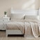 Laura Ashley Queen Size Sheet Set Soft Silky Cotton Sateen Bedding with Fitted Sheet and Pillowcases Floral Room Decor Deep Pocket College Dorm Room Essentials Bonnie Beige