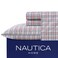 Nautica Queen Size Sheet Set Crisp Cotton Percale Bedding with Matching Pillowcases Lightweight Breathable Bed Sheets Deep Pocket College Dorm Room Essentials Boating Tattersall Grey