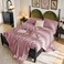 SONORO KATE 100 French Pure Linen Sheets Breathable and Durable Linen King Size Sheets AntiTear Linen Bed Sheets Machine Washable 16 Inch Deep Pocket 4 Piece Embroidery Purple King