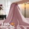 SONORO KATE 100 French Pure Linen Sheets Breathable and Durable Linen King Size Sheets AntiTear Linen Bed Sheets Machine Washable 16 Inch Deep Pocket 4 Piece Embroidery Purple King