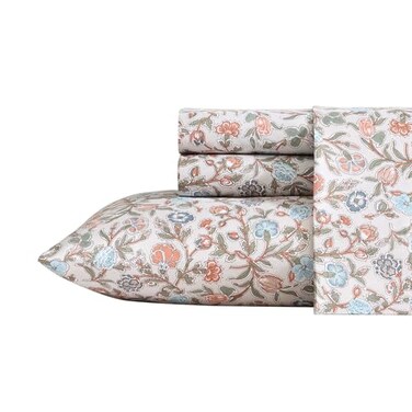 Wrangler Queen Size Sheet Set UltraSoft WrinkleResistant Bedding for Year Round Comfort Deep Pockets Bed Sheets with Matching Fitted Sheet Pillowcases Westward Floral Beige