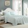Laura Ashley Full Size Sheet Set Crisp Lightweight Cotton Percale Bedding with Fitted Sheet and Pillowcases Floral Room Decor Deep Pocket College Dorm Room Essentials Evie Blue