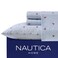 Nautica Full Size Sheet Set Crisp Cotton Percale Bedding with Matching Pillowcases Lightweight Breathable Bed Sheets Deep Pocket College Dorm Room Essentials Lobster Walk Blue
