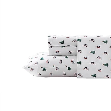 Nautica Flannel Sheets Queen Size AntiPilling Wrinkle Resistant Cotton Touchably Soft for AllSeason Comfort Bed Sheets with Matching Pillowcases Fitted Sheet Holiday Sails