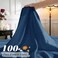 SONORO KATE 100 French Pure Linen Sheets Breathable and Durable Line Queen Size Sheets AntiTear Line Bed Sheets Machine Washable 16 Inch Deep Pocket 4 Piece Navy Blue Queen