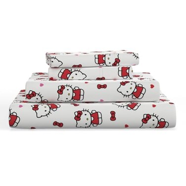 Franco Collectibles Hello Kitty Bedding Super Soft Cotton 3 Piece Twin XL Sheet Set College Dorm Essentials Officially Licensed Product by