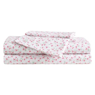 Betsey Johnson King Bed Sheets Super Soft Lightweight Bedding with Matching Pillowcases Fade Wrinkle Resistant Ballet Floral Pink King