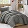 Comfort Spaces Kienna Quilt Set Double Sided Stitching Design Summer Blanket Lightweight Soft All Season Bedding Layer Matching Sham Charcoal Coverlet TwinTwin XL66x90 2 Piece