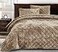 Chezmoi Collection Lux Tan Velvet Quilt King Set 3Piece Plush Distressed Velvet Bedding All Season Lightweight Comforter Brushed Microfiber Reverse with Diamond Stitch Quilting