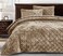 Chezmoi Collection Lux Tan Velvet Quilt King Set 3Piece Plush Distressed Velvet Bedding All Season Lightweight Comforter Brushed Microfiber Reverse with Diamond Stitch Quilting