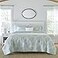 Laura Ashley Queen Quilt Set Reversible Cotton Bedding with Matching Shams PreWashed Home Decor for Added Softness Saltwater Blue Queen