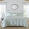 Laura Ashley Queen Quilt Set Reversible Cotton Bedding with Matching Shams PreWashed Home Decor for Added Softness Saltwater Blue Queen