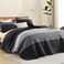 Litanika California King Quilt Set Black White Grey Cal King Oversized Stripe Comforter Gray Bedspreads Coverlets Soft Lightweight Quilted Bedding Set for All Season1 Quilt 2 Pillowcases