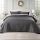 KASENTEX Twin Quilt Set 68x86 Soft Washed 3Layer Lightweight Bedspread Minimalist Nordic Design AllSeason Spring Summer Quilt Set 1 Quilt 2 Pillow ShamsTornado Dark Grey