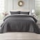 KASENTEX Twin Quilt Set 68x86 Soft Washed 3Layer Lightweight Bedspread Minimalist Nordic Design AllSeason Spring Summer Quilt Set 1 Quilt 2 Pillow ShamsTornado Dark Grey