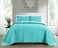 Pure Bedding Quilt Set KingCal KingCalifornia King Size Aqua Oversized Bedspread Soft Microfiber Lightweight Coverlet for All Season 3 Piece Includes 1 Quilt and 2 Shams Geometric Pattern