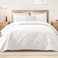 Exclusivo Mezcla Quilts Queen Size White Quilt Set Bedspread with 2 Pillow Shams Modern Bedding Set with Striped Pattern Soft Lightweight Bedspreads Queen Size for All Seasons
