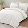 Exclusivo Mezcla Quilts Queen Size White Quilt Set Bedspread with 2 Pillow Shams Modern Bedding Set with Striped Pattern Soft Lightweight Bedspreads Queen Size for All Seasons
