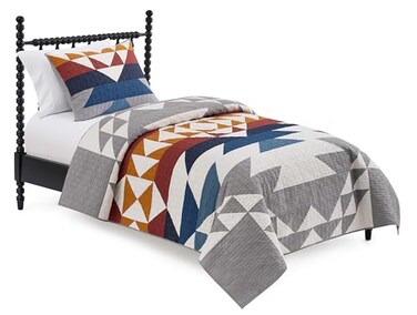 Pendleton Explorer Twin Quilt Bedding Set with 1 Pillow Sham Luxury Cotton Bedding Lightweight Quilted Bedspreads Coverlet for Bed Farmhouse Quilt Machine Washable Twin Blue Grey Multi