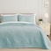 Exclusivo Mezcla Queen Quilt Bedding Set Lightweight Aqua Blue Quilts Queen Full Size for All Seasons Soft Microfiber Bedspreads Coverlets Bed Cover with Leaf Pattern 3 Piece