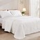 Exclusivo Mezcla Queen Quilt Bedding Set Lightweight White Quilts Queen Full Size for All Seasons Soft Microfiber Bedspreads Coverlets Bed Cover with Leaf Pattern 3 Piece
