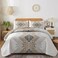 Dintszyayue Brown Boho Quilt Set King3 Pieces Aztec Texture Quilt with 2 PillowcasesBohemian Geometric Bedspread Bedding Set Microfiber Quilted Coverlet Set for All Seasons King Size90103