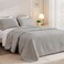 Exclusivo Mezcla Queen Quilt Bedding Set Lightweight Light Grey Quilts Queen Full Size for All Seasons Soft Microfiber Bedspreads Coverlets Bed Cover with Leaf Pattern 3 Piece