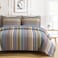 Chezmoi Collection Avery Striped Cotton Quilt Set Queen Size 3Piece Soft PreWashed 100 Cotton Quilt MultiColor Green