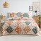Whale Flotilla Patchwork Quilts Queen Size Extra Soft Boho Floral Bedspreads for Bed Reversible Lightweight Full Queen Quilt Bedding Set Printed Coverlets with 2 Pillow Shams for All Seasons Orange