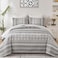 WONGS BEDDING Boho Quilt Set King Size Gray Bohemian 3 Pieces Quilt Sets Grey Lightweight Bedspread Coverlet Bedding Set for All Season 104x90