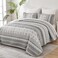 WONGS BEDDING Boho Quilt Set King Size Gray Bohemian 3 Pieces Quilt Sets Grey Lightweight Bedspread Coverlet Bedding Set for All Season 104x90