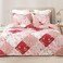 Whale Flotilla Patchwork Quilt King Size Extra Soft Boho Floral Bedspreads for Bed Reversible Lightweight King Quilt Bedding Set Printed Coverlets with 2 Pillow Shams for All Seasons Red
