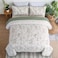 Anibedding Queen Size Quilt Sets Green Floral Pattern Quilt Bedding Set 3 Pieces Botanical Quilt Soft Microfiber Bed Coverlet for All Season96 x 90