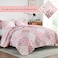Whale Flotilla Patchwork Quilt Twin Size Extra Soft Boho Floral Bedspreads for Bed Reversible Lightweight Twin Quilt Bedding Set Printed Coverlets with 1 Pillow Sham for All Seasons Pink