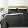 WURUIBO FullQueen Quilt Set BlackUltrasonic Embossed Bedspread Lightweight Microfiber Coverlet Modern Thin Bedding Set for All Season 3 Piece1 Quilt2 Pillow Shams