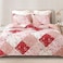Whale Flotilla Patchwork Quilt Twin Size Extra Soft Boho Floral Bedspreads for Bed Reversible Lightweight Twin Quilt Bedding Set Printed Coverlets with 1 Pillow Sham for All Seasons Red
