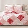 Whale Flotilla Patchwork Quilt Twin Size Extra Soft Boho Floral Bedspreads for Bed Reversible Lightweight Twin Quilt Bedding Set Printed Coverlets with 1 Pillow Sham for All Seasons Red