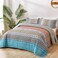 WONGS BEDDING Boho King Quilt Set Pink and Blue Bohemian Quilt Bedding Set Lightweight Bed Decor Bedspread for All Season Reversible Microfiber Coverlet Bedding Set 103x903 Pieces
