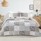 Whale Flotilla Patchwork Quilt Twin Size Extra Soft Boho Floral Bedspreads for Bed Reversible Lightweight Twin Quilt Bedding Set Printed Coverlets with 1 Pillow Sham for All Seasons Grey
