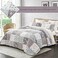 Whale Flotilla Patchwork Quilt Twin Size Extra Soft Boho Floral Bedspreads for Bed Reversible Lightweight Twin Quilt Bedding Set Printed Coverlets with 1 Pillow Sham for All Seasons Grey