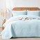 OARAGE King Quilt Bedding Set Lightweight Soft Aqua Blue Bedspread Coverlet with Leaf PatternUltrasonic Microfiber Bed Cover Set for All Season 3 Pieces 1 Quilt 2 Shams