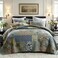camandy Cotton Bedspread Quilt Bedding Sets Reversible Coverlet Sets Comforters Rustic Paisley Floral Patchwork Sage Green Bedspread Queen Size