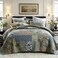 camandy Cotton Bedspread Quilt Bedding Sets Reversible Coverlet Sets Comforters Rustic Paisley Floral Patchwork Sage Green Bedspread Queen Size