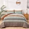 WONGS BEDDING Boho Fall Quilt Set King Brown Bohemian Quilt Bedding Set Ultra Soft Lightweight Bed Decor Bedspread for All Season Reversible Microfiber Coverlet Bedding Set 103x903 Pieces